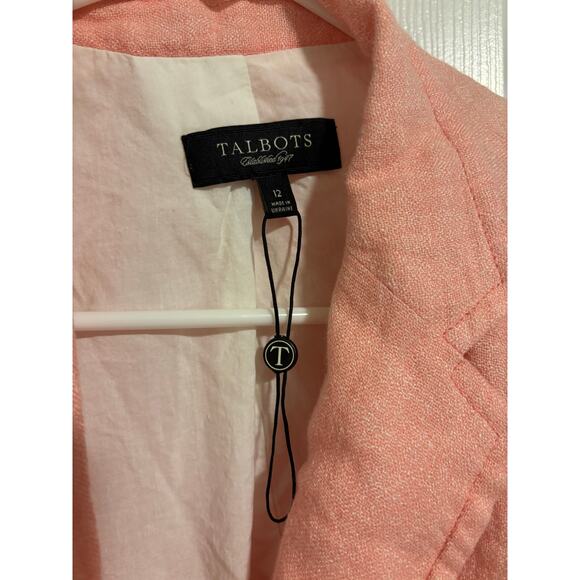 Talbots pink linen blazer sz 12 - Picture 4 of 8